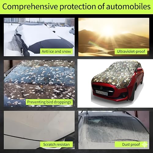 Image of Waterproof, Half Car Body Cover All Weather Protection Half Car Cover Outdoor Uv Protection Waterproof Cloud Print Universal for carBolero Camper 2WD PS BS3