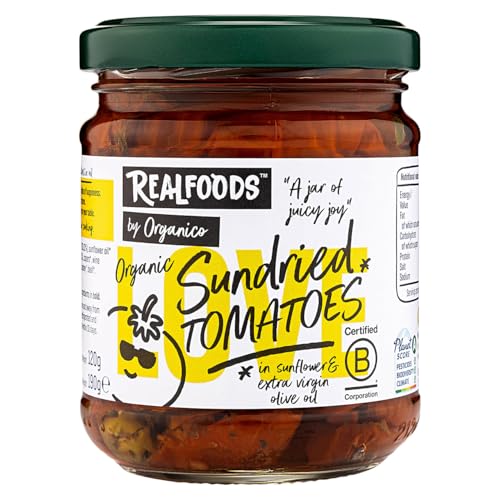 Realfoods by Organico | Organic Sun-Dried Tomatoes in Extra Virgin Olive Oil – Farm-Grown in Puglia, 190g