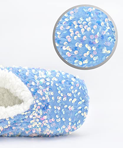 Image of Panda Bros Womens Ballerina Sequin Slippers, Bling House Slippers With Grippers