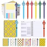Sayglossy 48 Pcs Valentines Smile Face Journals Bulk for Employee Gifts Holiday Coworker Appreciation Positive Notebooks with Notes & Ballpoint Pens for Staff Graduation Party Favors