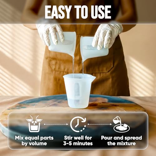 Image of CRAFT RESIN Table Top Epoxy Resin Kit 2 Gallon - Ultra Clear, High-Gloss, UV & Scratch Resistant Finish, Bubble-Free, Self-Leveling & Food Safe. Best For Countertops, Bar Tops, Tumblers & Wood Coating