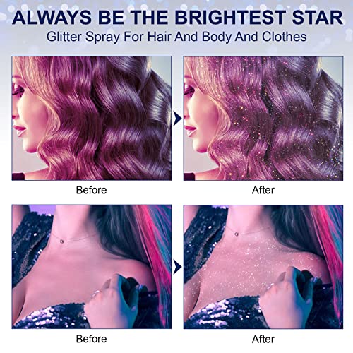 Shiny Glitter Spray, Body Glitter Spray, Hair Glitter Spray, Glitter Spray For Hair And Body ( 2.11 Oz ) #TOP3