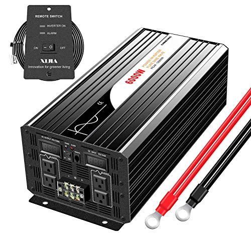 Image of Xijia 6000W Pure Sine Wave Power Inverter dc 24V to 110v ac Converter 60HZ Solar Converter for Home rv Use car (DC24V (Range 20V-30V) 6000W)