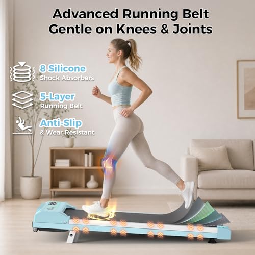 Image of Walking Pad Treadmill for Home Office, Under Desk Treadmill with 2.5HP Quiet Motor, 6% Manual Incline, Remote Control, LED Display, 300 lbs Capacity