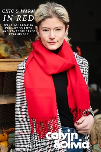 CALVIN & OLIVIA Ultra-Soft Winter Cashmere Feel Scarf Warm Long Unisex Winter Scarves Perfect Holiday Gift for Women Men4