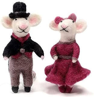 MillyRose Crafts Needle Felting Kit for Beginners - Adult Craft Kit with Felting Needles - Fun and Entertaining Hobby - Photo Illustrated Instruction (Edward & Mrs Mouse)