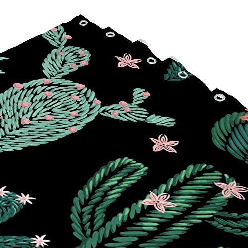 Rideau de douche cactus 72x72 cm en polyester imperméable avec crochets - 4