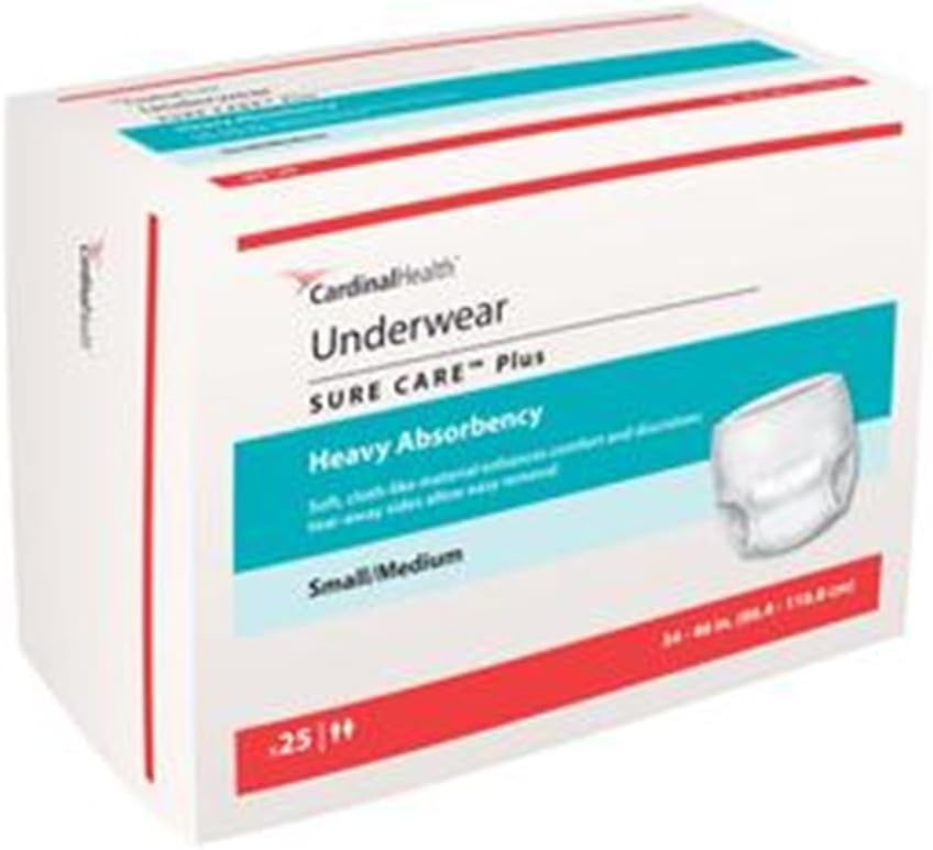 Cardinal Health™ Protective Underwear, Sure Care™ Plus, Heavy Absorbency, XX-Large, Pull-On Adult Disposable Underwear with Tear-Away Seams, Cloth-Like & Discreet – Case of 48 (4 Bags of 12) image 3