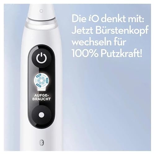 Oral-B IO 8 Brosse à Dents électrique avec Technologie aimantée et 2 brosses, 6 Modes de brossage pour Soins dentaires, écran Couleur et étui de Voyage, conçu par Marron, Blanc albâtre