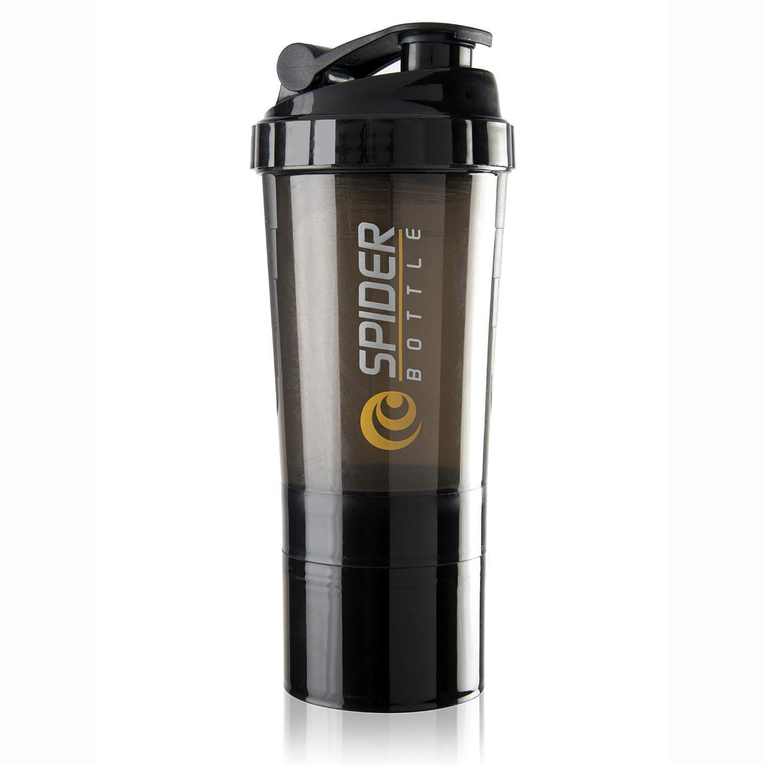 Protein Shaker | Shaker Bottle | Shakers for Protein Shake with 2 Storage Compartment | Leak Proof | Easy Clean Up | Blender protein shaker bottle for gym (500ml | Black)-image-39