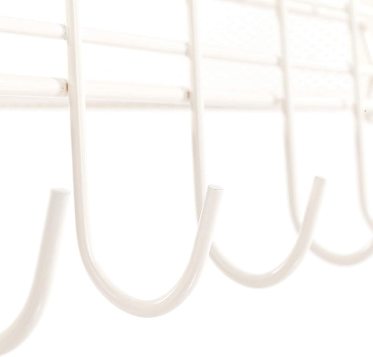 Exquisite Honeycomb Net Three Tiers Storage Cart with Hook Ivory White Utility Storage Organizer Shelf Rack for Kitchen Living Room Bathroom MITPATY