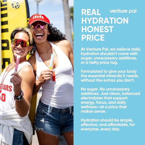 Image of Venture Pal Sugar Free Electrolyte Packet, Liquid Daily IV Hydration Powder | 5 Vitamins & 7 Electrolytes, Instantly Hydration Packets for Sports & Party Recovery, Vegan, Keto Friendly, 16 Sticks