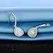 GEMSME 18K White Gold Plated Teardrop Opal and Cubic Zirconia Created Dangle Earrings For Women