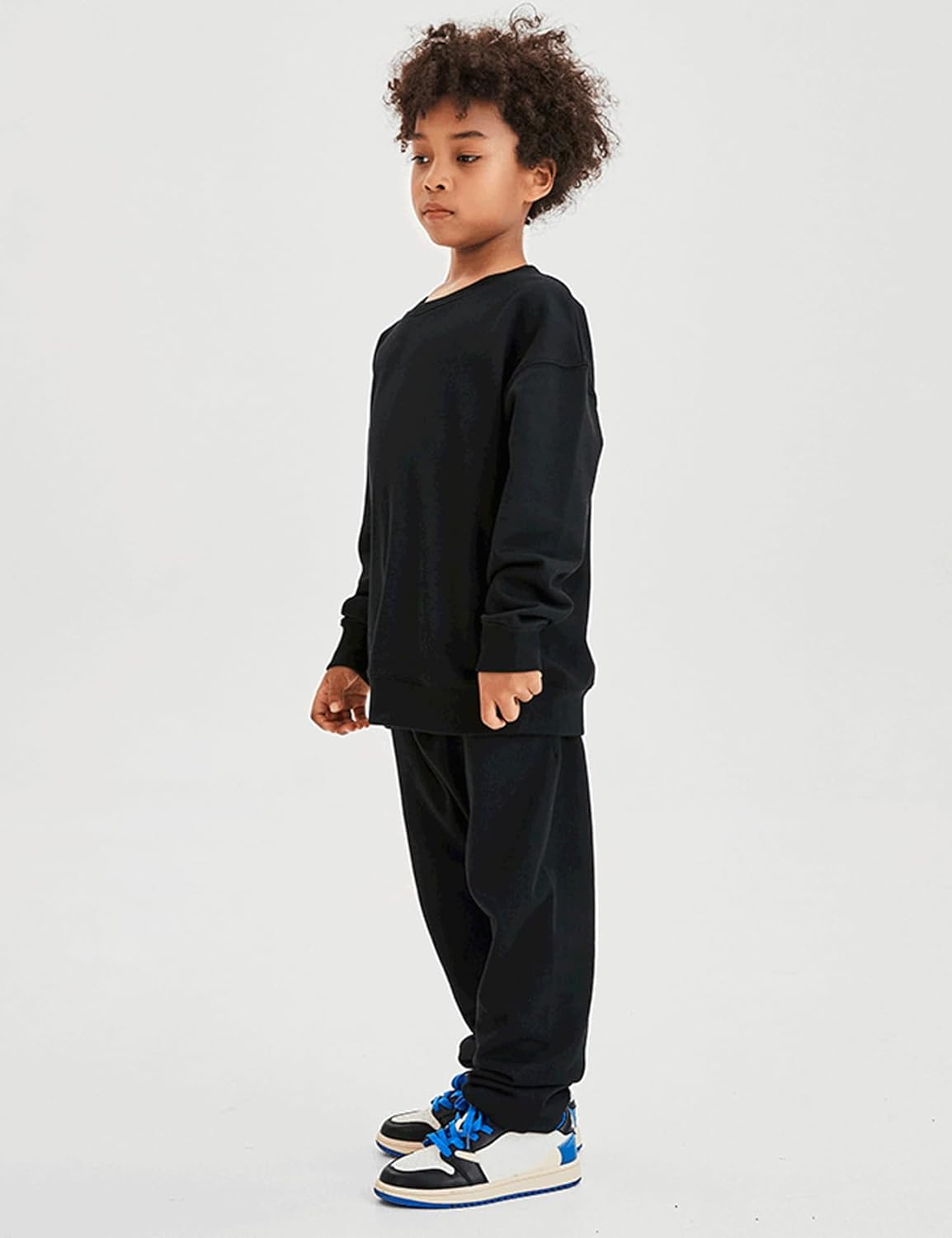 Flygo Boys Girls 2 Piece Outfits Fleece Kids Sweatsuit Crewneck Sweatshirt and Sweatpants Tracksuit Clothing Set - Image 5