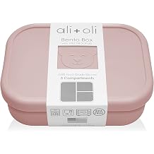 Ali+Oli Silicone Bento Box for Kids, Baby Lunch Box, BPA-Free, Spill-Proof | Daycare, Preschool, Food separation, Portion control, Snack storage, Travel-friendly, Easy cleaning, Toddlers