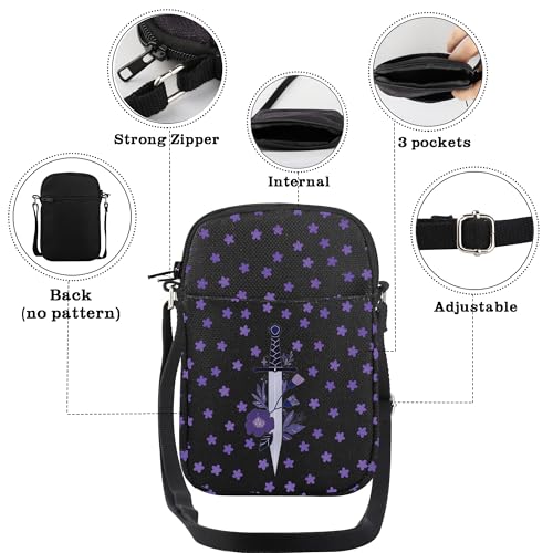 CMNIM Book Lover Merch Sword&Flower Themed Crossbody Bag Inspired Shoulder Bag Book Fans Gifts Bookish Bookworm Gifts3