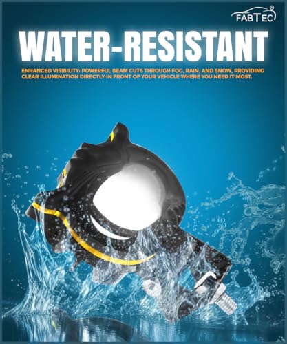 Image of FABTEC 1 Eye Owl Light Mini Drive Led Projector Fog Light with White /Yellow + Flasher Light Modes for Bikes and Scooty with Free On /Off Switch (Metal Body /Set of 2 Pcs)