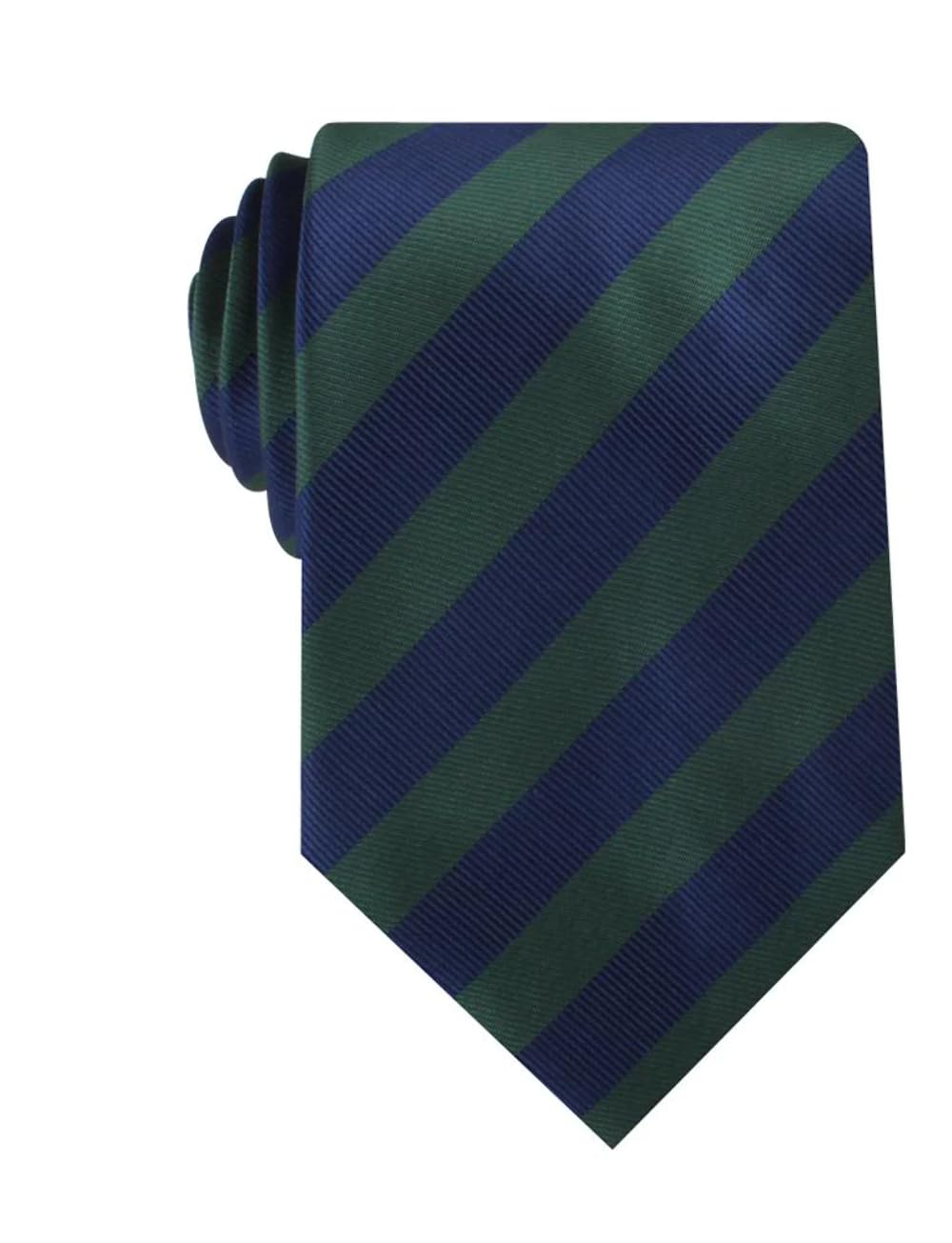 OTAA Oxford Blue & Dark Green Striped Necktie Casual Ties for Men - Perfect Neck Tie for Groomsmen Wedding Ties or Formal Occasions - Ideal Gifts for Him