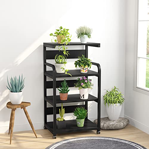 Tribesigns 4-Shelf Mobile Printer Stand With Storage Shelves, Large Modern Printer Cart Desk Machine Stand Storage Rack On Wheels For Home Office(Black) #TOP7