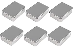 Juvale 6-Pack Silver Metal Cookie Tins with Lids
