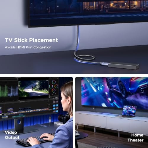 Image of UGREEN 10K 8K@60Hz 3.3FT HDMI Extender HDMI 2.1 Extension Cable Male to Female Adapter Cord 4K@240Hz High-Speed 48Gbps, Compatible with Switch 2 /Xbox Series X /Roku Stick /Blu-ray Laptop PC TV