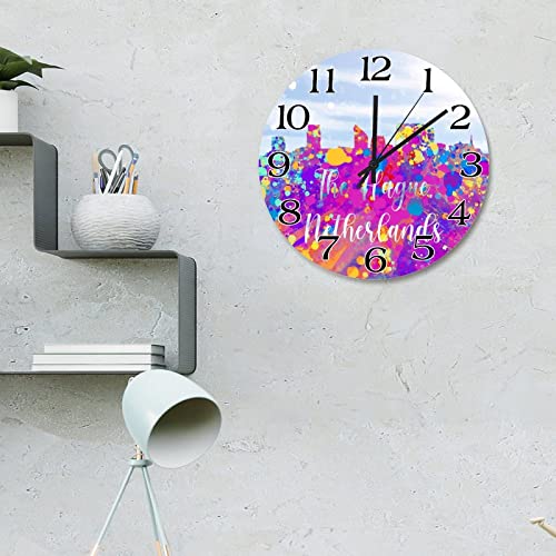 Horloge murale en bois 38 cm facile à installer pour salon