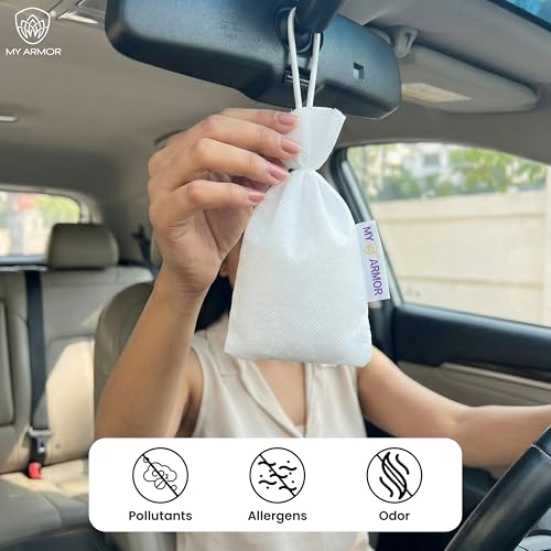 Image of MY ARMOR Natural Camphor Cone Air Freshener | 100% Pure & Organic Kapoor | Long-Lasting Fresh Aroma | For Car, Wardrobe, Bathroom, Pooja Room, Drawers & Office | Pack of 2