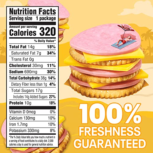Lunchables Ham & American Cheese Cracker Stackers Meal Kit With Capri Sun Roarin' Waters Wild Cherry Drink & Chocolate Chip Cookies, 9.1 Oz Box #TOP4