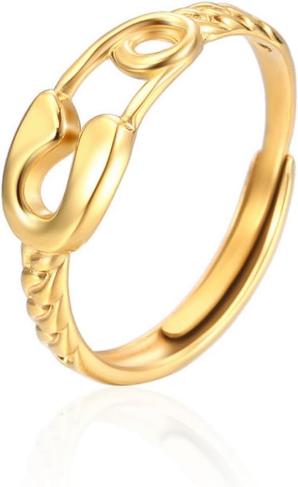 Promise Rings for Women Stainless Steel Chunky Gold Rings 18k Gold Plated Gold Silver Statement Rings for Women Jewelry Gift