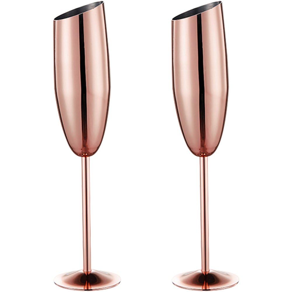 Copas de cóctel altas en acero inoxidable de 8,2 oz ideales para fiestas en la piscina y jardín