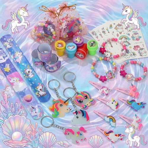 Camptrip 82 Stück Einhorn Party Mitgebsel Kindergeburtstag Mädchen, Geburtstagsdeko Kindergeburtstag Gastgeschenke Einhorn Party Geschenke für 3-12 Jahre Kinder