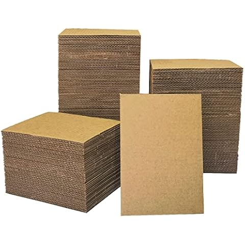 200 Pack Corrugated Cardboard Sheets, Inserts for Packing, Crafts (3.5 x 4.5 Inches) Cover