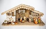 Crèche de Noël fabriquée à la main en bois véritable