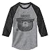 Retro Smokey the Bear Design on Grey & Black Onyx ? Sleeve Raglan Jersey