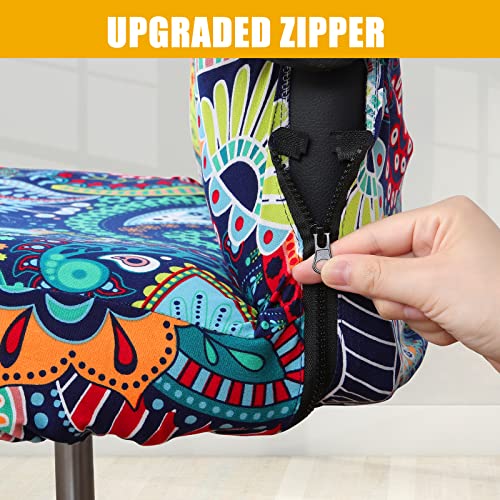 Smiry Stretch Printed Computer Office Chair Covers, Soft Fit Universal Desk Rotating Chair Slipcovers, Removable Washable Anti-Dust Spandex Chair Protector Cover With Zipper (Large, Paisley) #TOP2