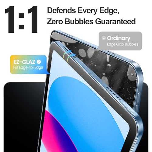Image of EZ-GLAZ-2 Pack Paper-feel Glass Screen Protector for iPad A16 2025 11th (11 Inch) / 10th Generation 2022 (10.9 Inch) - Apple Pencil Compatible, 9H+ Tempered Glass, Matte Film, Anti-Scratch, Bubble Free, with Installation Box