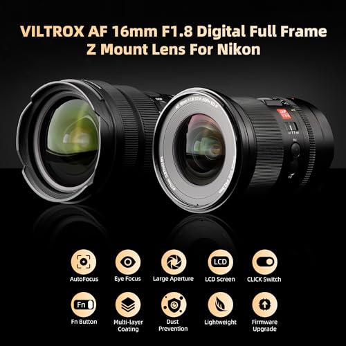 Viltrox AF 16mm F1.8 Z, Pro Level, Wide Angle, Autofocus, Digital Full Frame DF Camera Lens, With LCD Screen Customizable Button AF/MF Switch For Nikon Z Mount Camera Zfc Z50 Z5 Z6 Z7 Z8 Z9 Z7 Mark II - Image 2