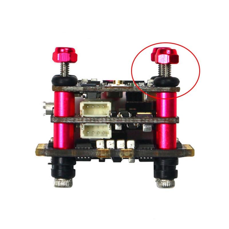 Flying Tower Screw Pack is Composed of O Ring/Shock Absorbing Ball/Aluminum Alloy Nut for F4 F7 FC ESC FPV Drone Acc (M3x30 Red)