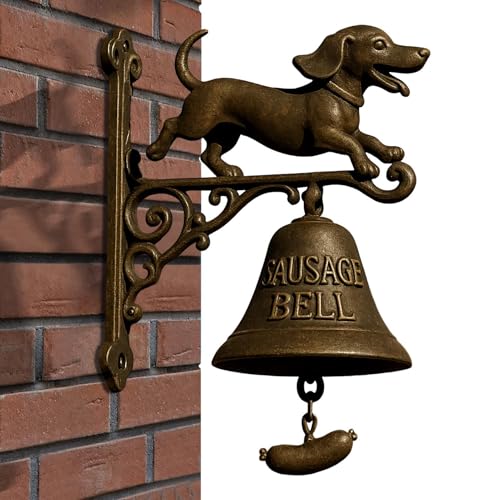 Timbre decorativo para exteriores, timbre de entrada colgante manual, campana de bienvenida de metal vintage para porche, cabaña, jardín, entrada, hogar, valla, patio, tienda, pared