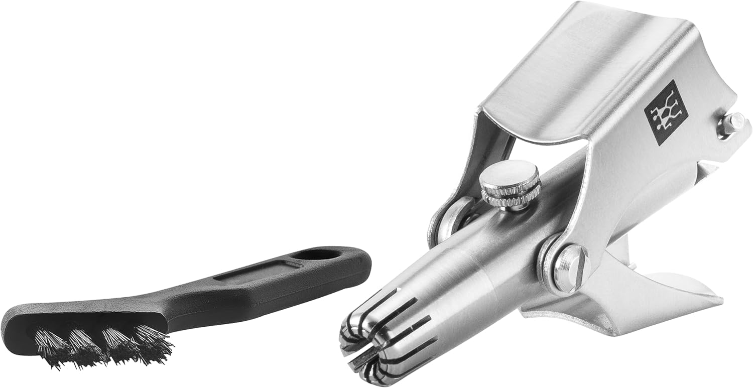 ZWILLING Tondeuse nez et oreilles (Élimination sûre des poils, Tranchants internes, Pinceau de nettoyage inclus), Premium, argent, 50 mm