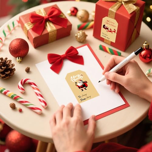 Christmas Stickers Labels Roll 300 PCS - Sticky Holiday Xmas Labels for Party Bags, Cards, Envelopes and Xmas Decorations - Image 4