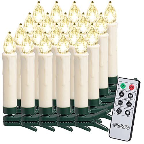 Deuba LED Weihnachtsbaumkerzen Kabellos 20er Set Warmweiß Batterie Timer Christbaumkerzen Tannenbaumkerzen Lichterkette Weihnachtsbaum Beleuchtung