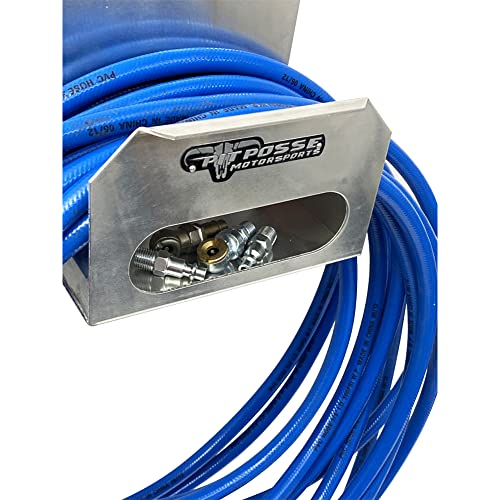 Pit Posse Pp3188 Air Hose Hanger Storage Organizer - Made In Usa - Enclosed Trailer Shop Garage Automotive Accessories - Aluminum Cord Cable Hose Holder - Rust Resistant (Silver) #TOP1