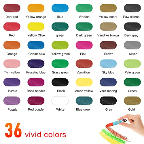 Non Toxic Oil Pastels,36 Assorted Colors Art Crayon Oil Paint Sticks Soft Pastels Set For Kids Indoor Activities, Artists & Beginners,Students Painting Drawing Graffiti Art Supplies (36 Colors) #TOP2