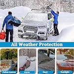 Pare-brise de voiture Snow Couverture pour glace et Snow 80 * 51 grande garde de givre d'hiver épaisseur glace Snow Protecteur Couvertures avec Miroirs Side Couvres imperméables à l'eau Couvre-poussière par tous les temps XL