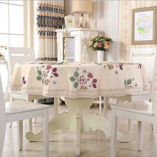 Nappe ronde 220cm au tissu moderne et imperméable pour sublimer votre table de ménage - 4