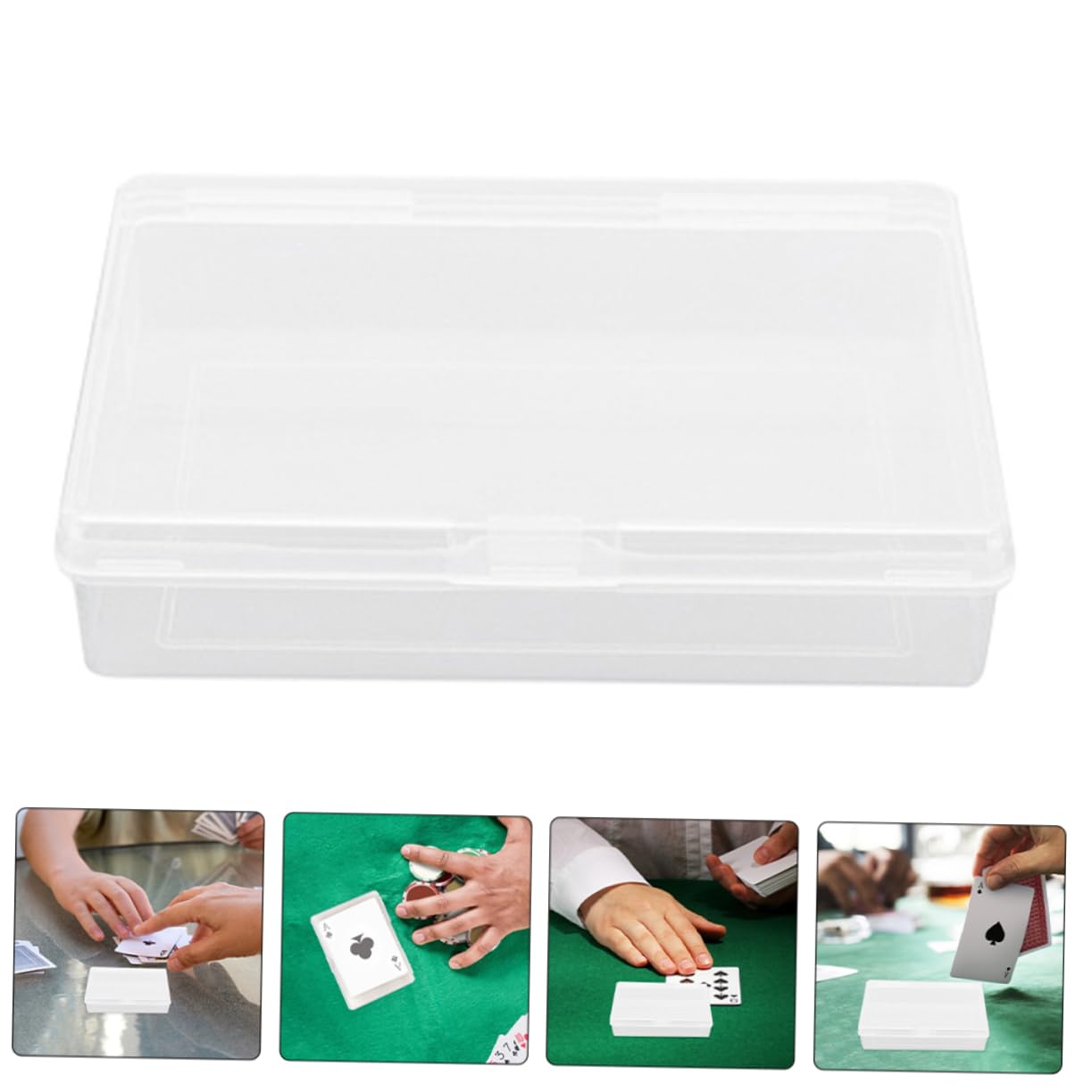 WOONEKY 12pezzi Scatole Trasparenti in Plastica Vuote Per Carte Da Gioco Custodia Carte Plastica Contenitore Per Trasparente Organizer Per Scatole Da Poker
