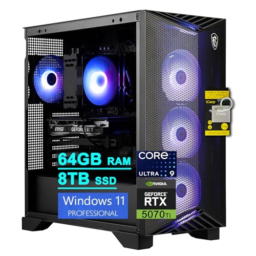 Image of msi Aegis R2 AI 2nd Gaming AI Desktop Intel 24-core Ultra 9 285 64GB RAM 8TB SSD GeForce RTX 5070 Ti 16GB (Up to 1406 Tops) 5Gb LAN Wi-Fi7 RGB CPU Air Fan Cooler 80+ Gold PSU Win11Pro w /ICP Accessory