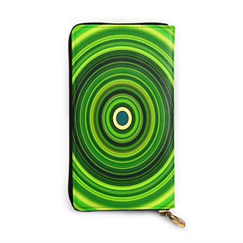Preisvergleich Produktbild JHGFG Green Pattern Abstrakte Hintergrundstruktur Echte Lederbrieftasche Lange Damen Geldbörse Handtasche Multi Kartenhalter Organizer Für Frauen Angepasst