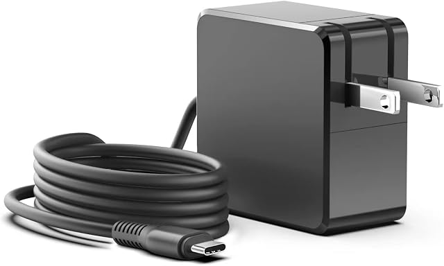 HKY 45W USB Type C Charger Fit for Google Pixelbook,Pixelbook Go, Pixel Slate, Pixelbook i7 GA00526-US, m3 GA00519-US W16-045N5A Chromebook Charger Replacement Laptop Charger Travel Power Adapter